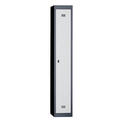 Hamburg locker, 1 compartment, width 300 mm, standard unit, charcoal / light grey.