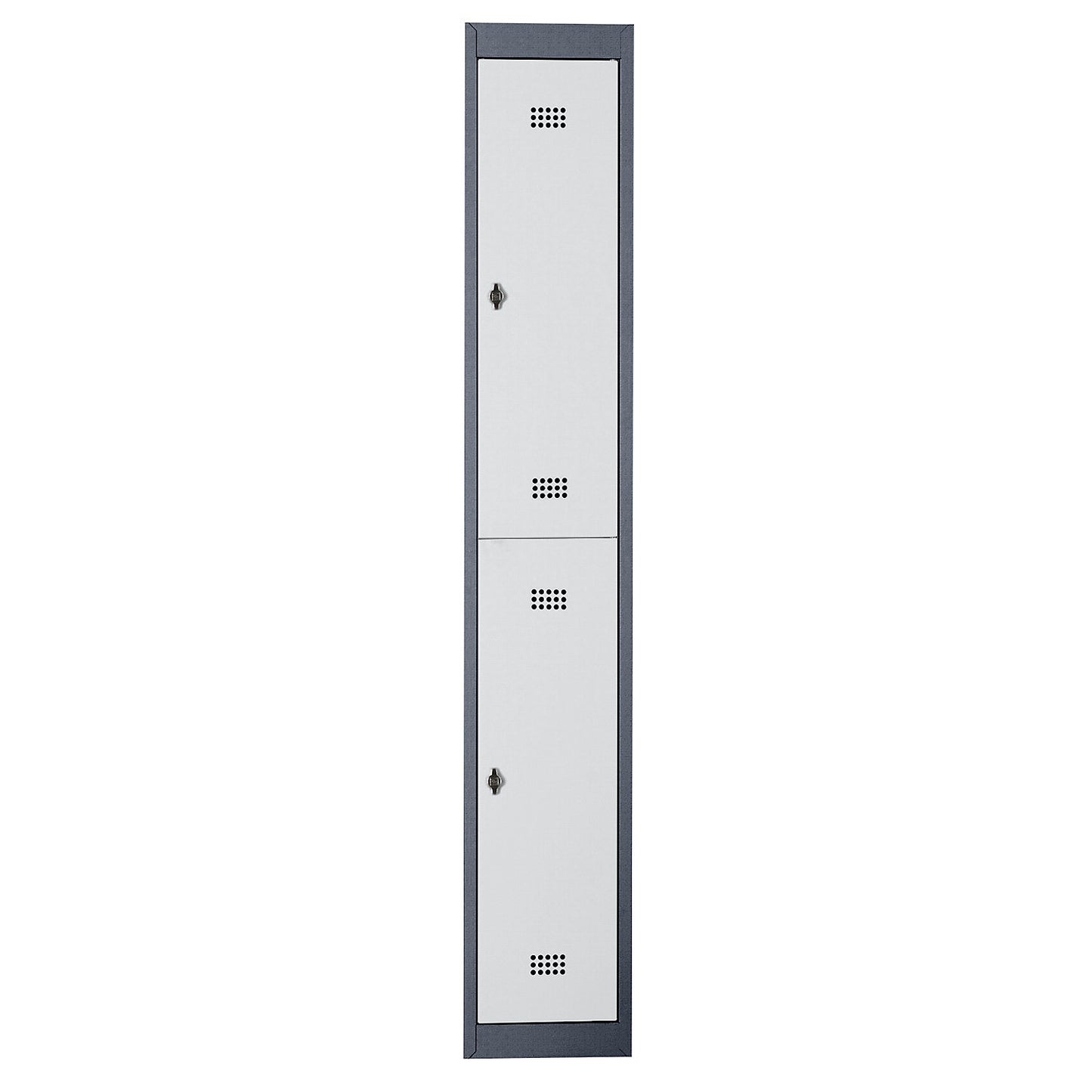 Hamburg double deck clothes locker, 1 compartment, width 300 mm, extension unit, charcoal / light grey.
