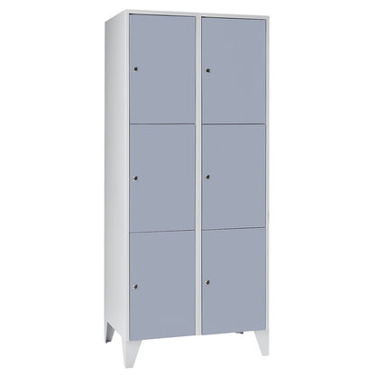 Munich 3-fold compartment locker, 2 compartments, width 800 mm, silver grey.