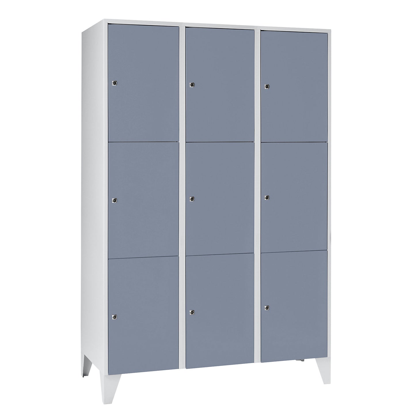 Munich 3-fold compartment locker, 3 compartments, width 1200 mm, silver grey.