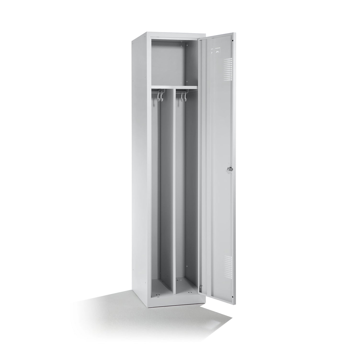 Amsterdam clean and dirty locker, centre divider, 1 compartment, light grey, width 400 mm.