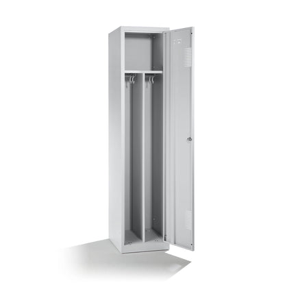 Amsterdam clean and dirty locker, centre divider, 1 compartment, light grey, width 400 mm.