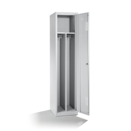 Amsterdam clean and dirty locker, centre divider, 1 compartment, light grey, width 400 mm.