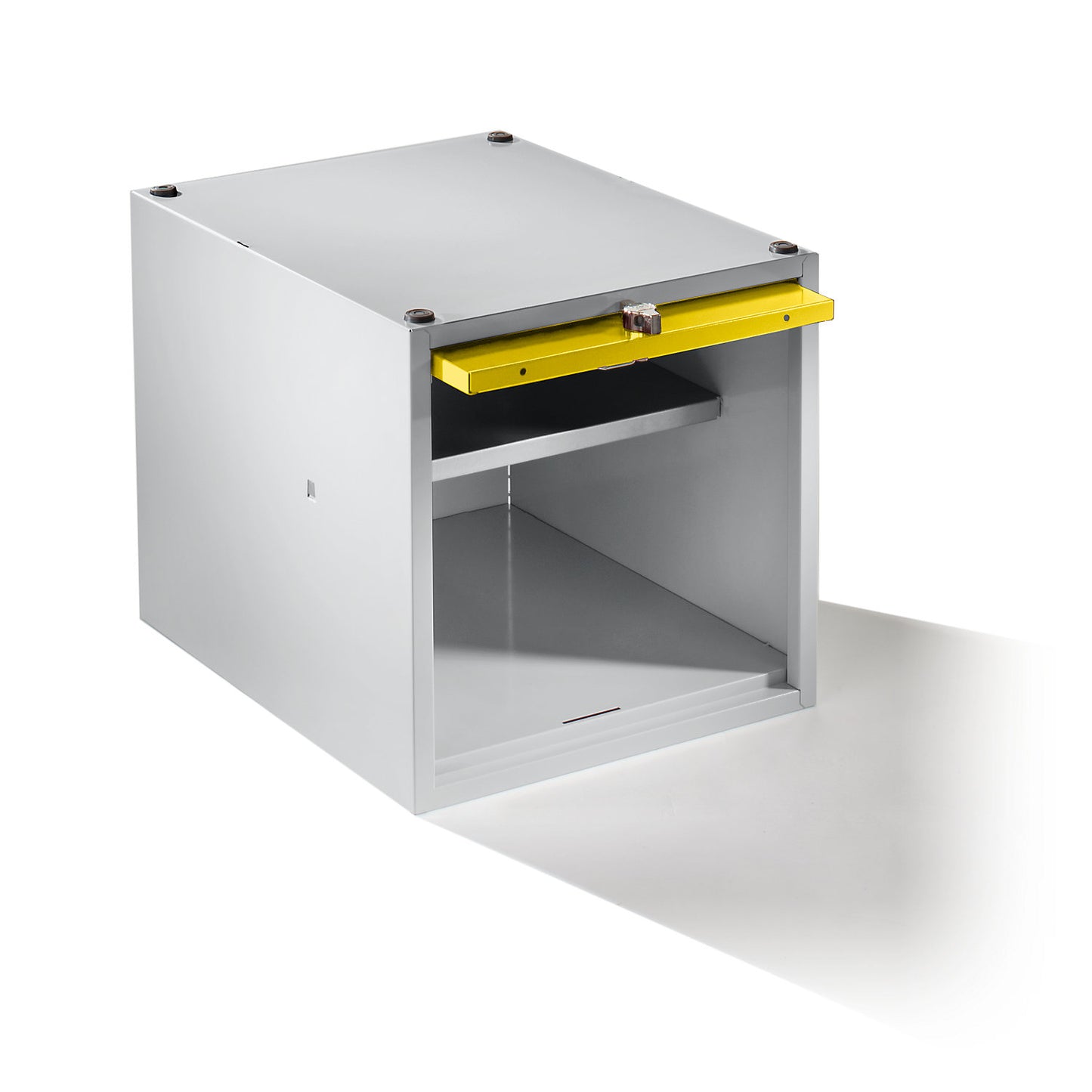 Köln individual locker, extendable, HxWxD 400 x 400 x 500 mm, for padlock, door zinc yellow.