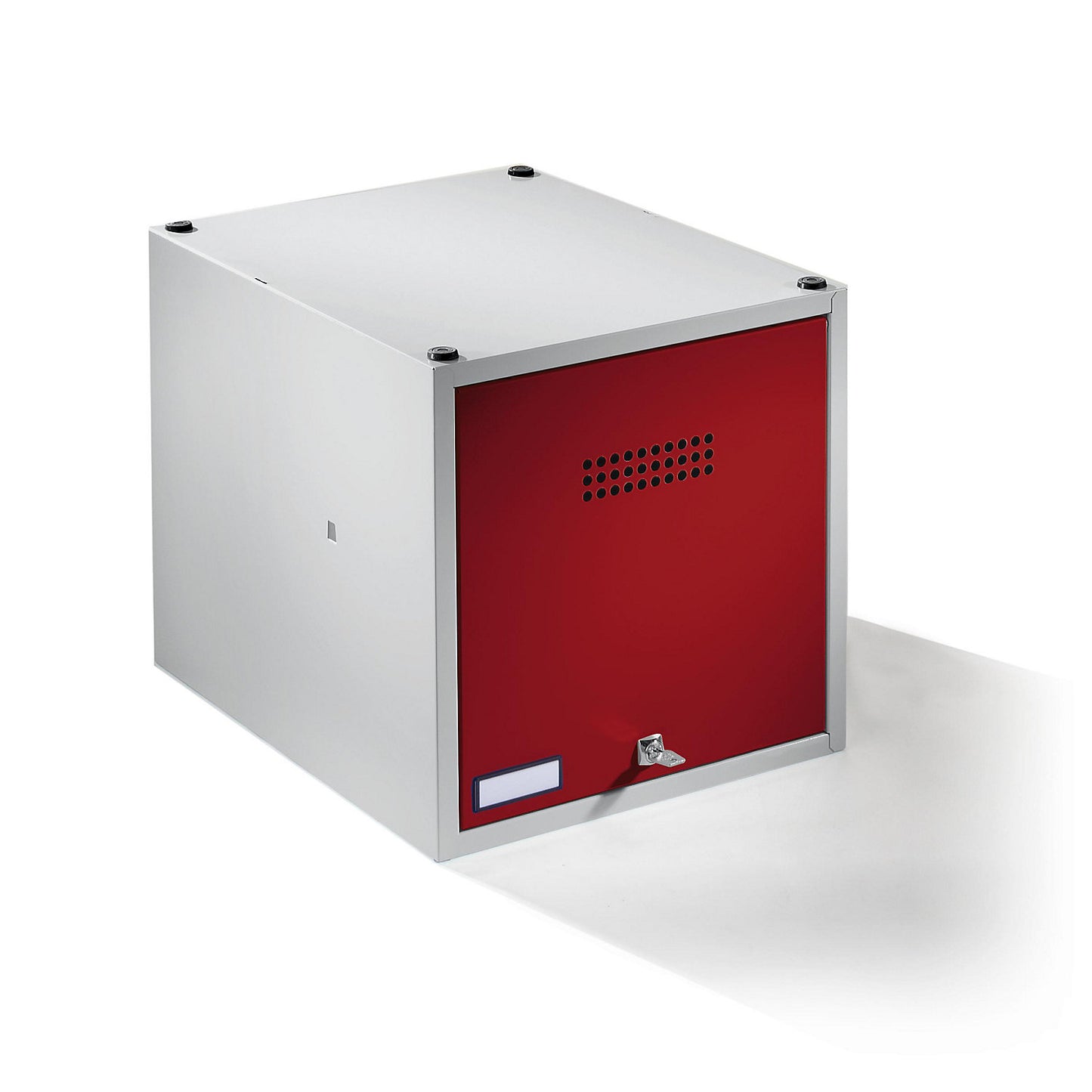 Köln individual locker, extendable, HxWxD 400 x 400 x 500 mm, with security cylinder lock, door flame red.