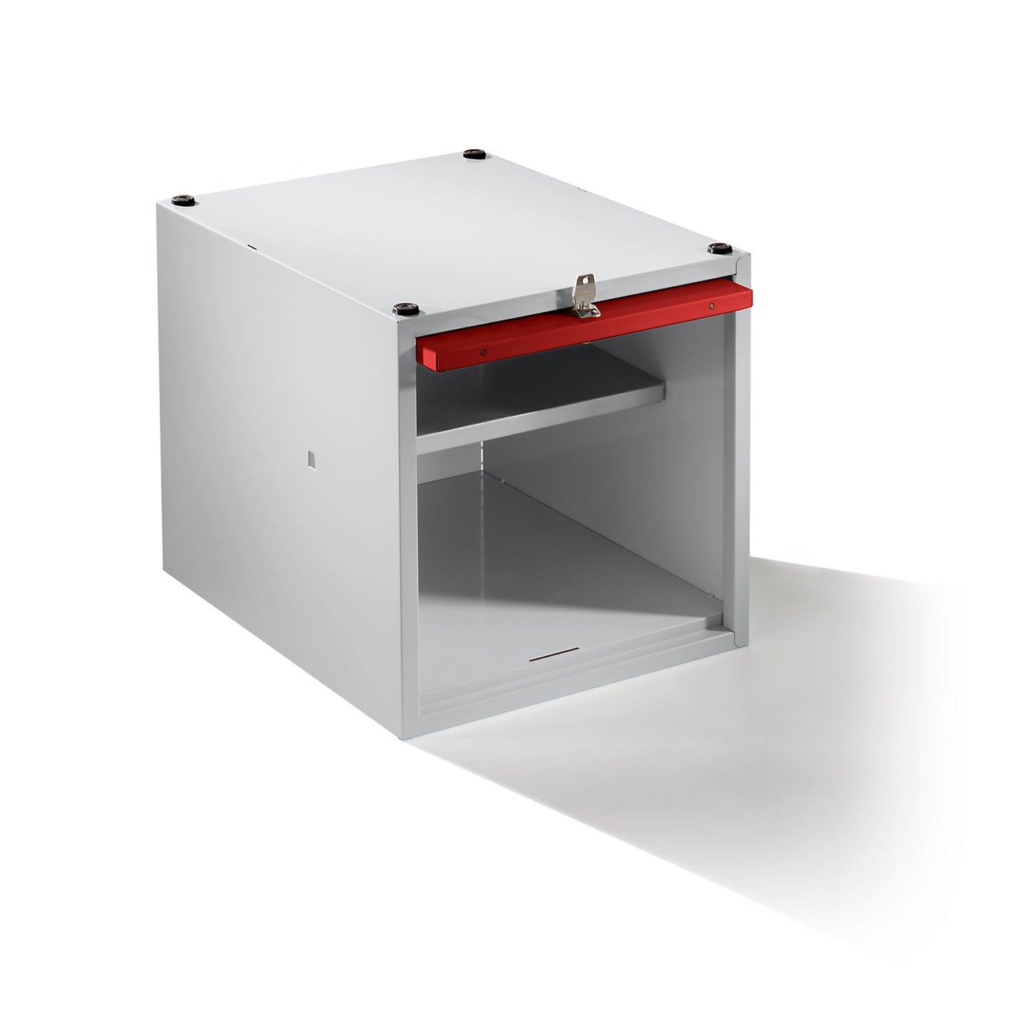 Köln individual locker, extendable, HxWxD 400 x 400 x 500 mm, with security cylinder lock, door flame red.