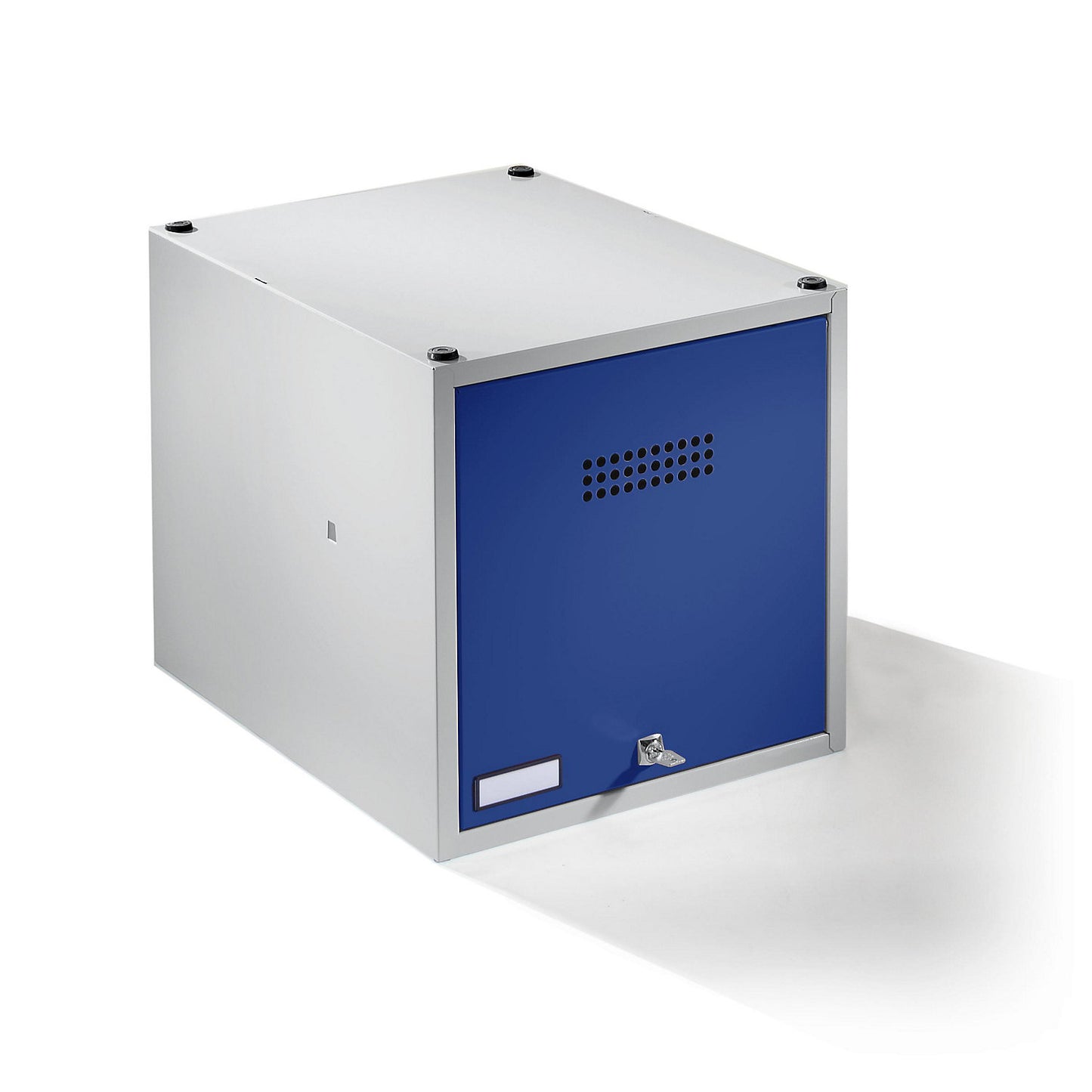 Köln individual locker, extendable, HxWxD 400 x 400 x 500 mm, with security cylinder lock, door gentian blue.