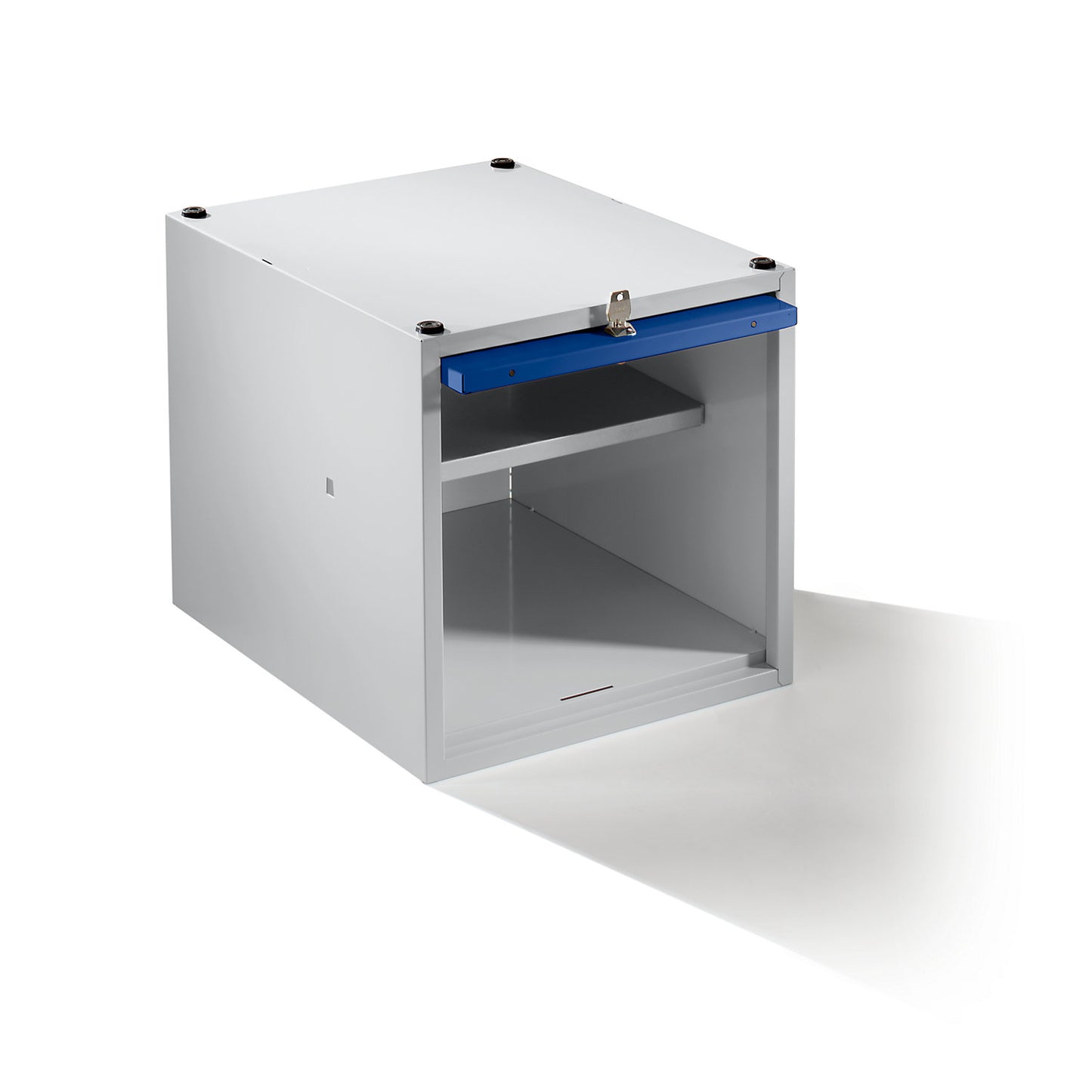 Köln individual locker, extendable, HxWxD 400 x 400 x 500 mm, with security cylinder lock, door gentian blue.