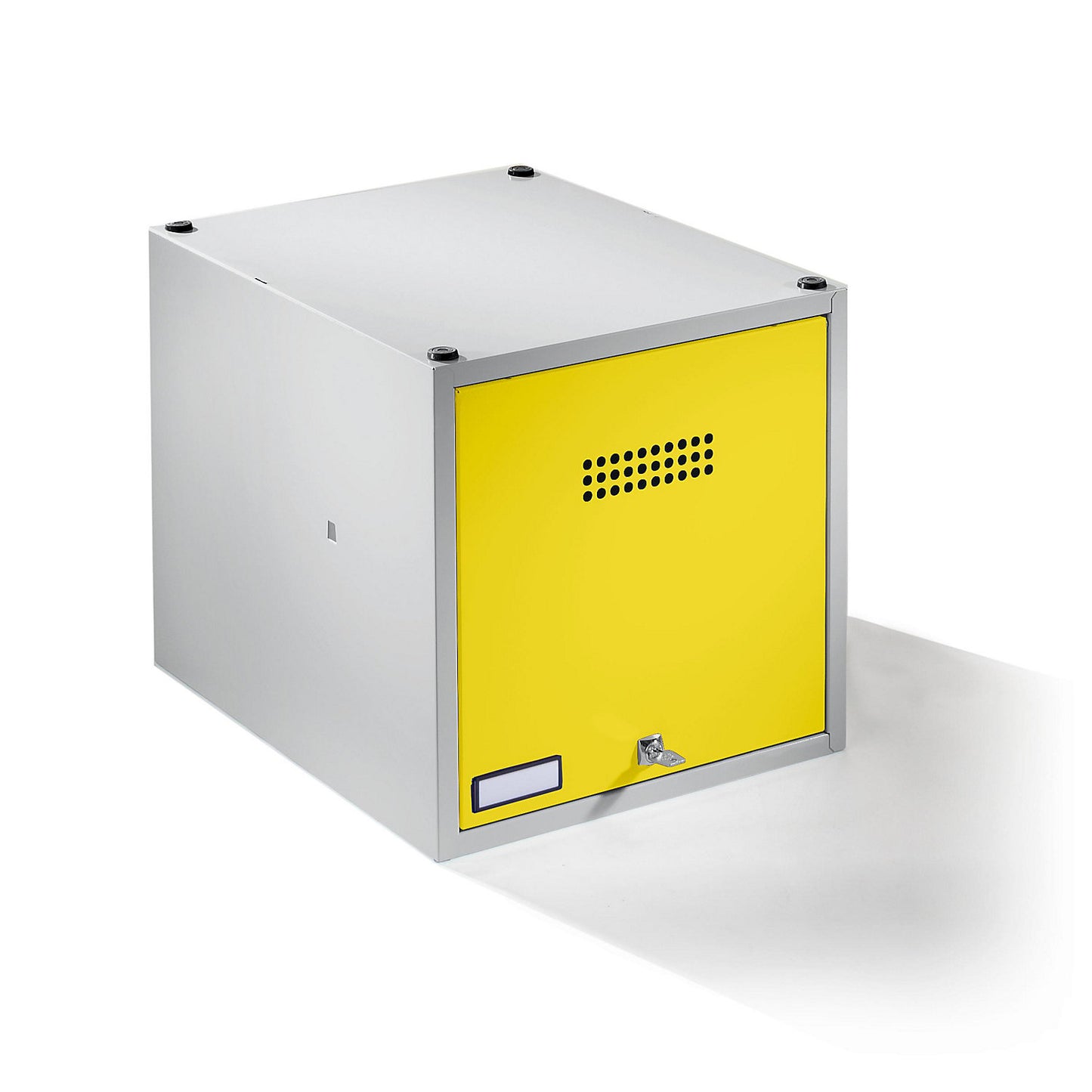Köln individual locker, extendable, HxWxD 400 x 400 x 500 mm, with security cylinder lock, door zinc yellow.