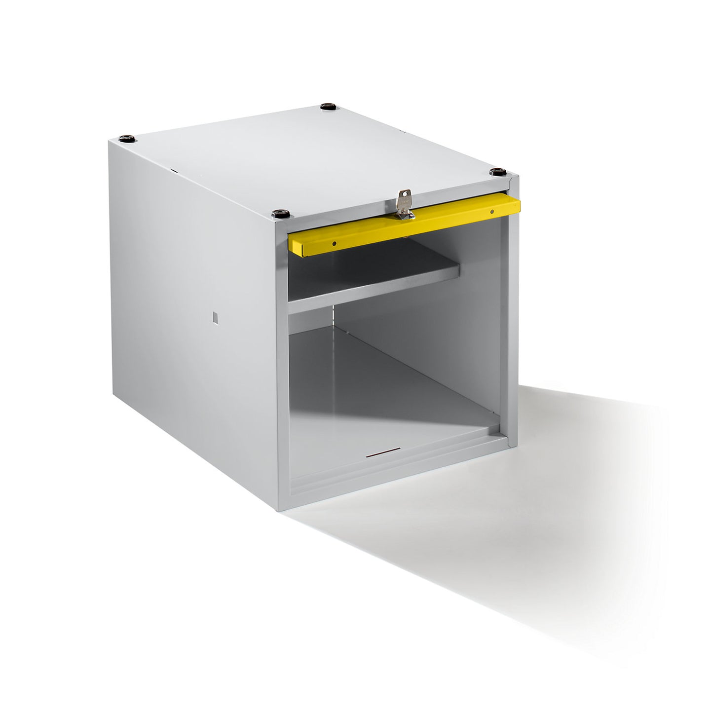 Köln individual locker, extendable, HxWxD 400 x 400 x 500 mm, with security cylinder lock, door zinc yellow.