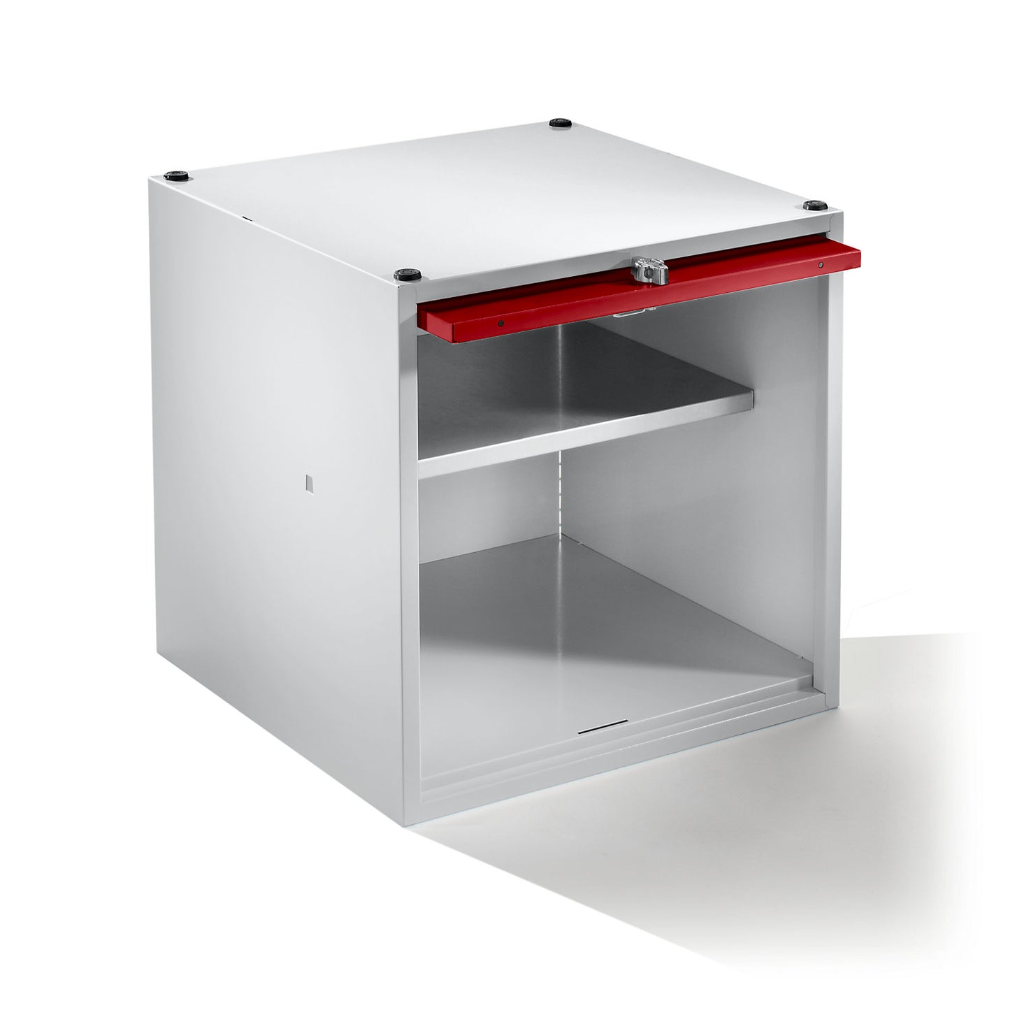 Köln individual locker, extendable, HxWxD 500 x 500 x 500 mm, for padlock, door flame red.