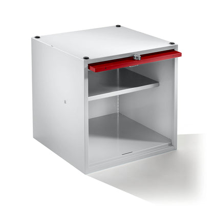 Köln individual locker, extendable, HxWxD 500 x 500 x 500 mm, for padlock, door flame red.