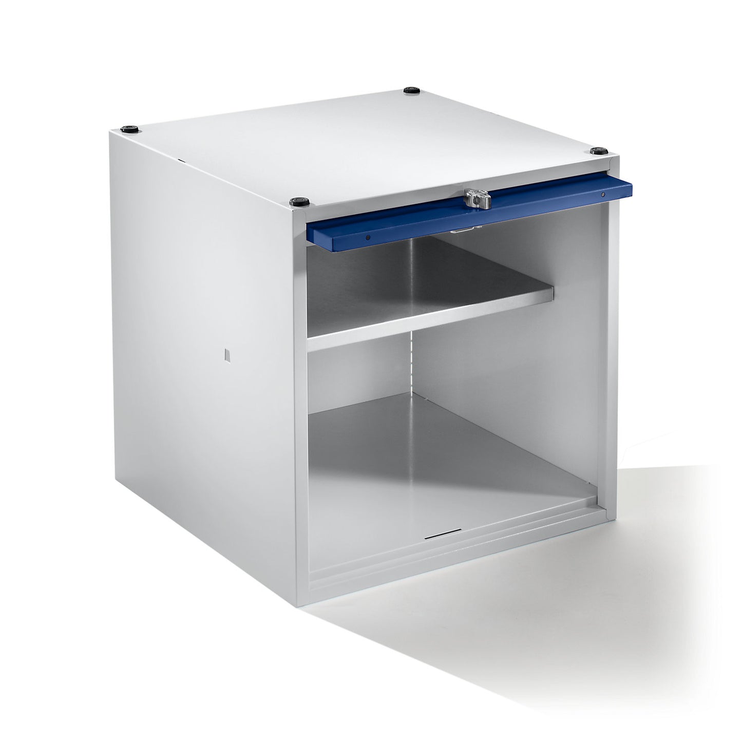 Köln individual locker, extendable, HxWxD 500 x 500 x 500 mm, for padlock, door gentian blue.