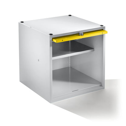 Köln individual locker, extendable, HxWxD 500 x 500 x 500 mm, for padlock, door zinc yellow.