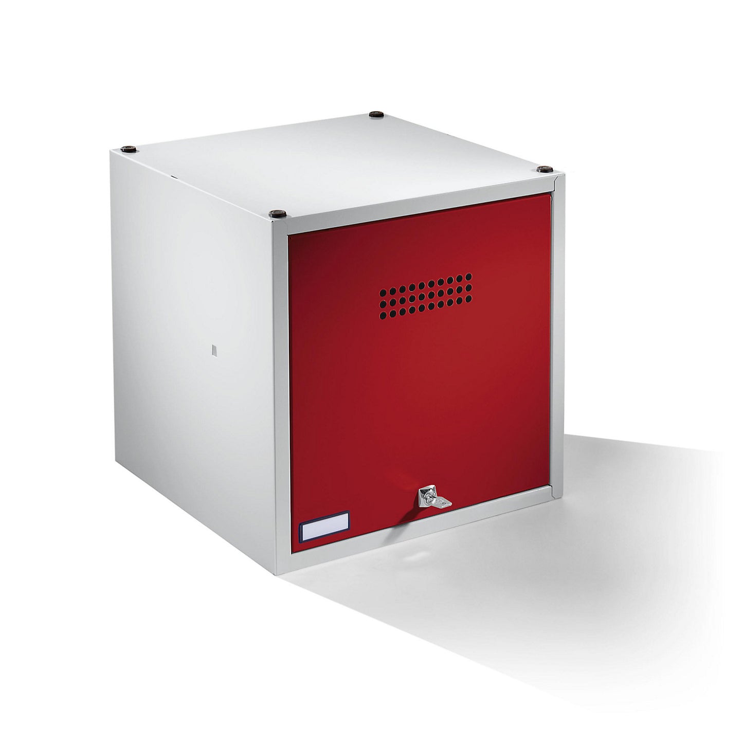 Köln individual locker, extendable, HxWxD 500 x 500 x 500 mm, with security cylinder lock, door flame red.
