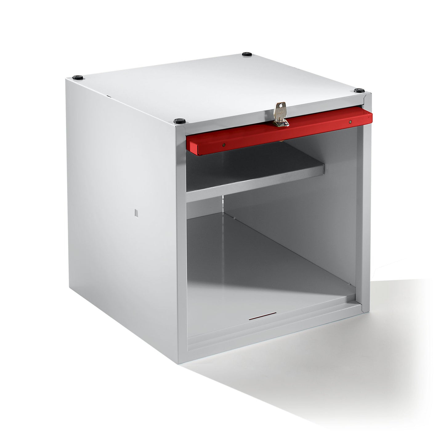 Köln individual locker, extendable, HxWxD 500 x 500 x 500 mm, with security cylinder lock, door flame red.