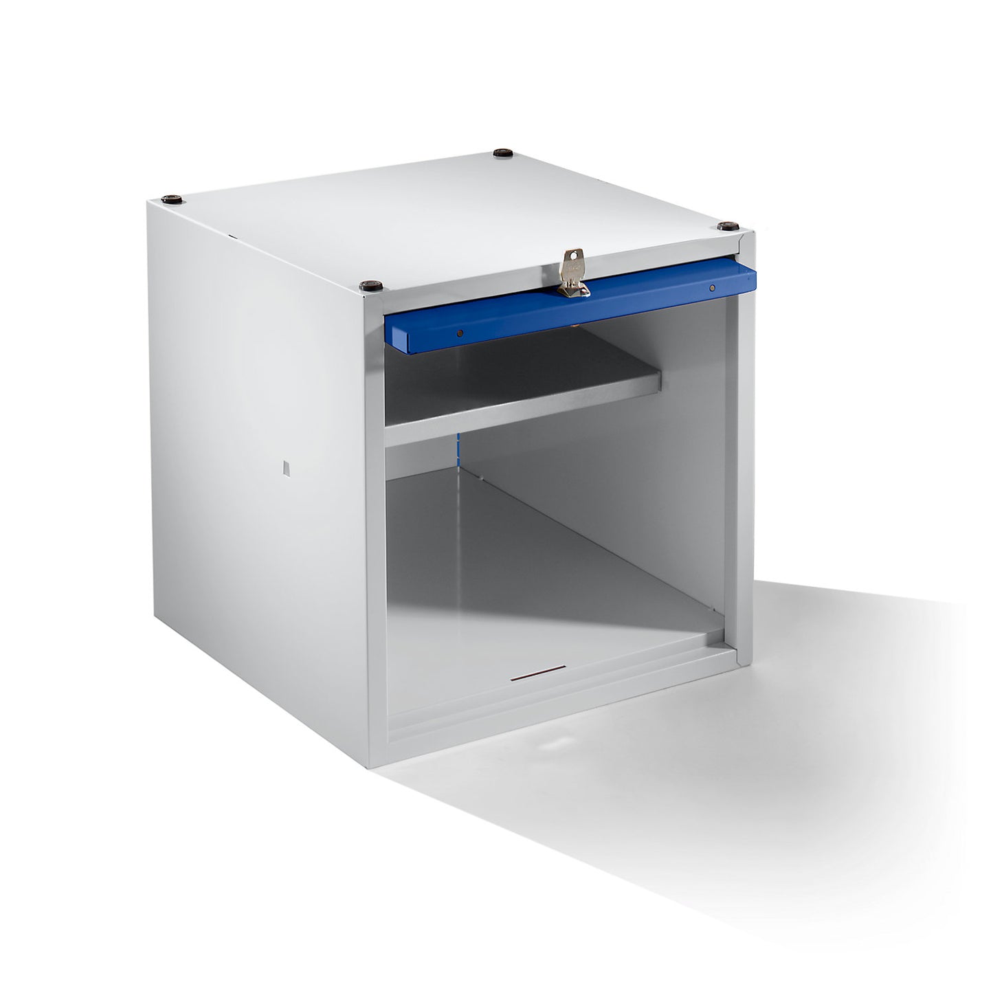 Köln individual locker, extendable, HxWxD 500 x 500 x 500 mm, with security cylinder lock, door gentian blue.