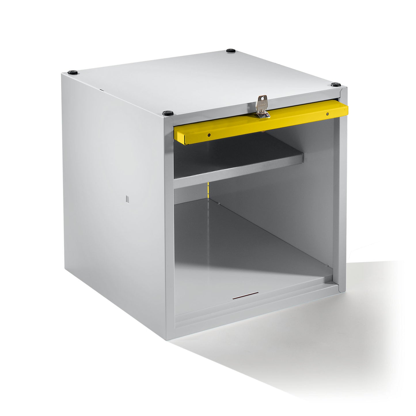 Köln individual locker, extendable, HxWxD 500 x 500 x 500 mm, with security cylinder lock, door zinc yellow.