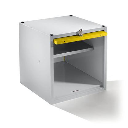Köln individual locker, extendable, HxWxD 500 x 500 x 500 mm, with security cylinder lock, door zinc yellow.