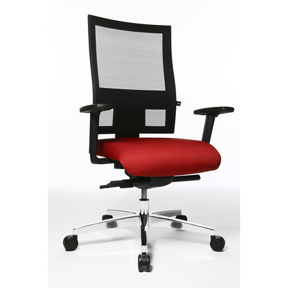 PROFI NET 11 office swivel chair, height adjustable arm rests with soft padding, red.
