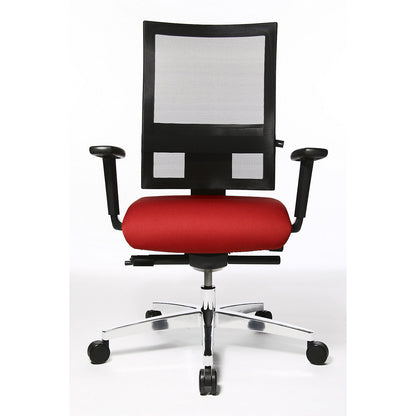 PROFI NET 11 office swivel chair, height adjustable arm rests with soft padding, red.