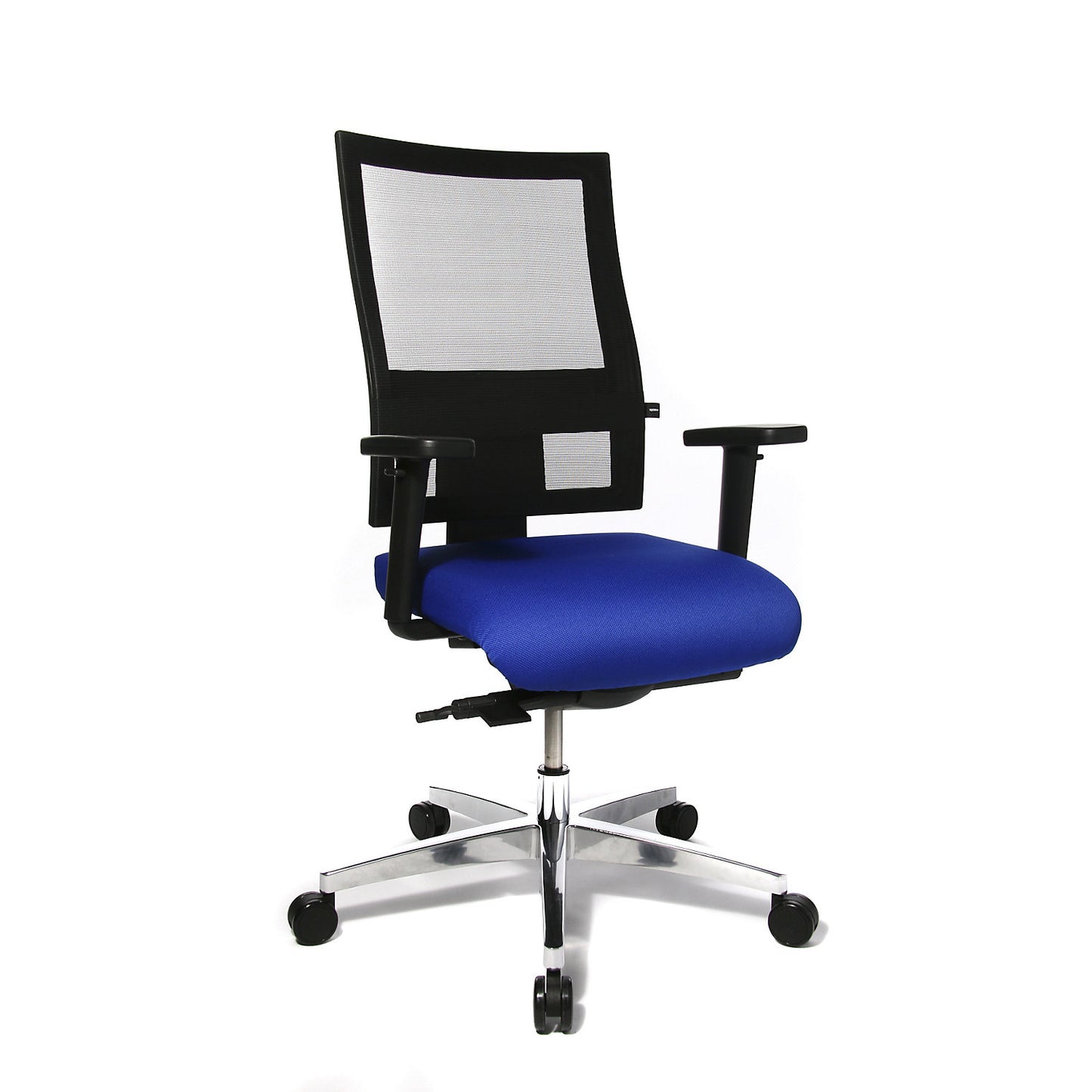 PROFI NET 11 office swivel chair, height adjustable arm rests with soft padding, blue.