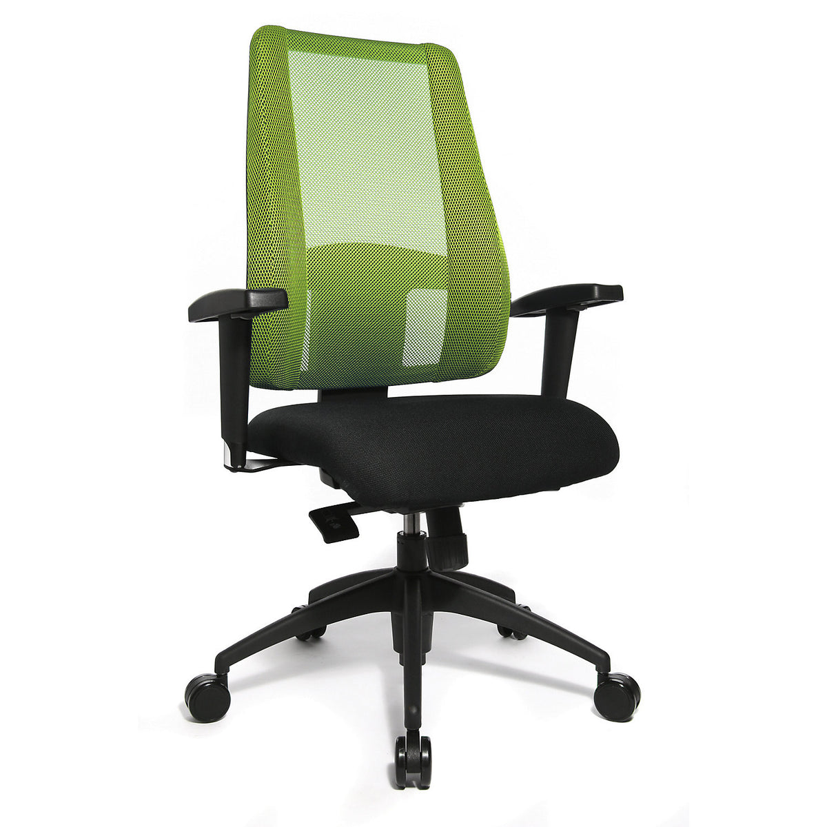 LADY SITNESS DELUXE office chair, flexible with 7 zones, black / green.