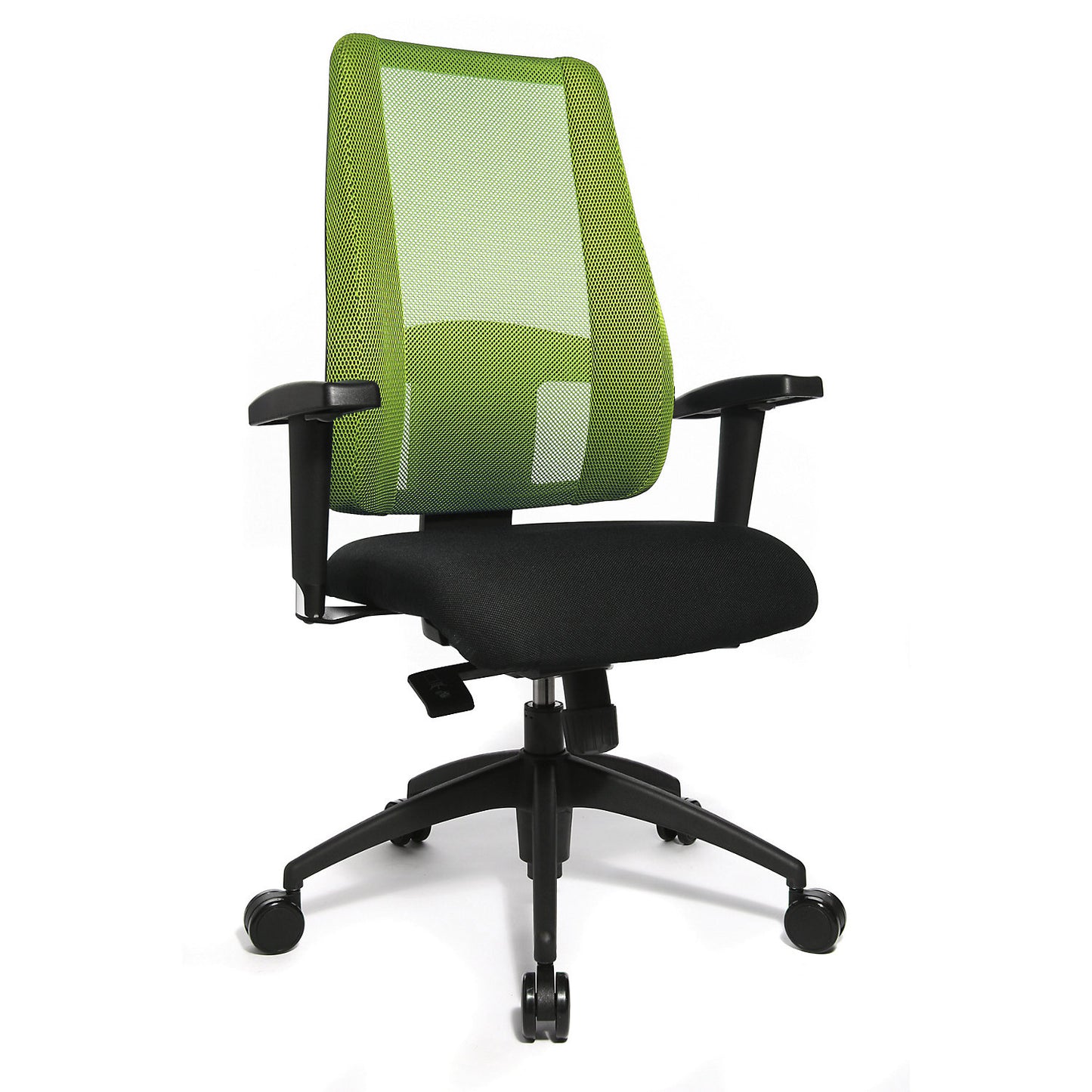 LADY SITNESS DELUXE office swivel chair, flexible with 7 zones, black / green.