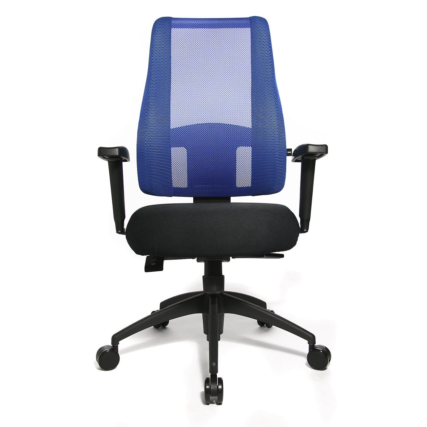 LADY SITNESS DELUXE office swivel chair, flexible with 7 zones, black / blue.