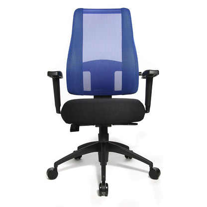 LADY SITNESS DELUXE office swivel chair, flexible with 7 zones, black / blue.