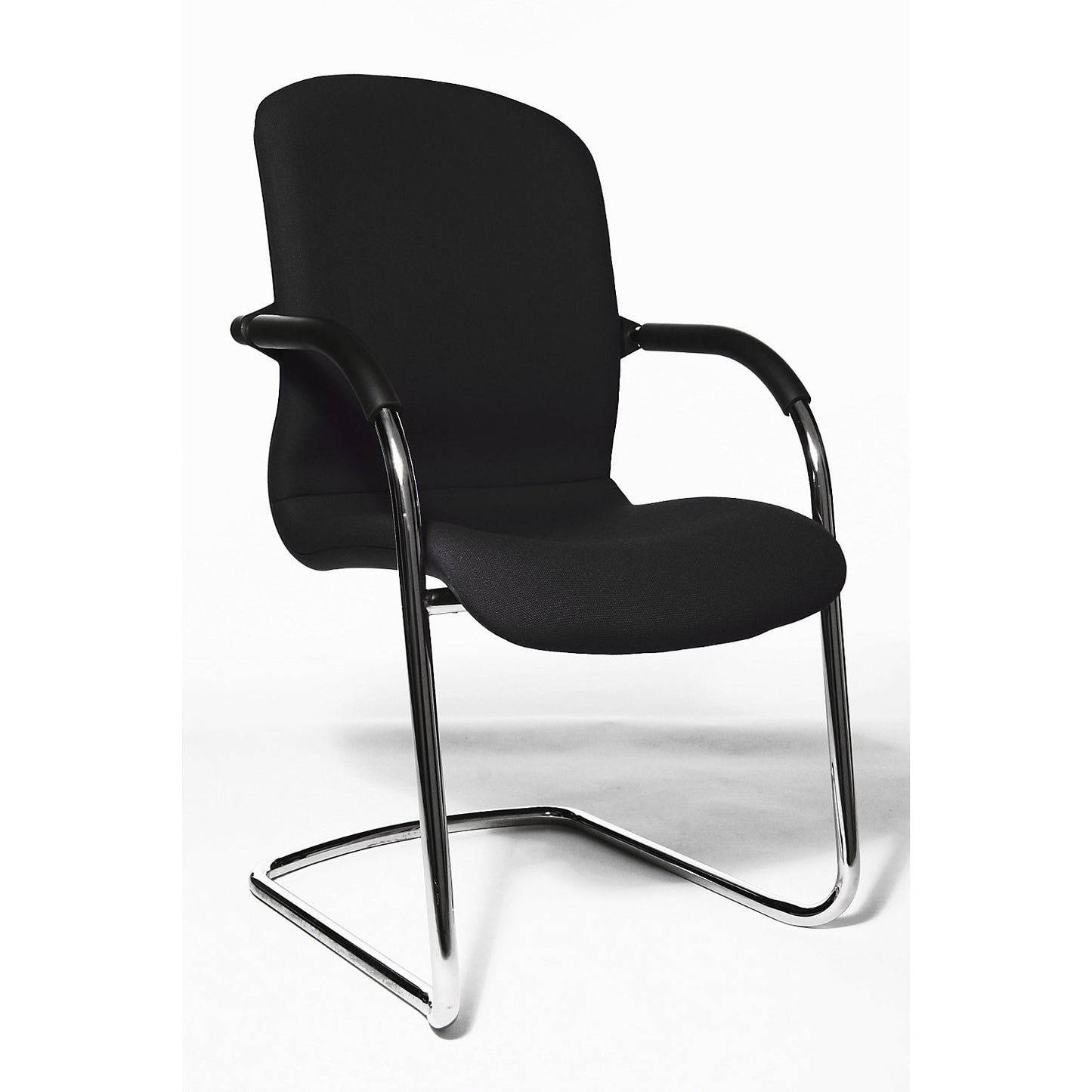 OPEN CHAIR - the designer visitor's chair, cantilever chair, upholstered, pack of 2, black.