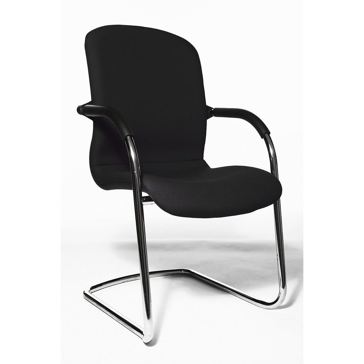 OPEN CHAIR - the designer visitor's chair, cantilever chair, upholstered, pack of 2, black.