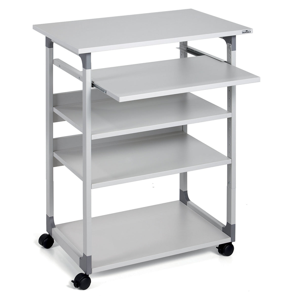 Computer trolley, standing version, light grey.