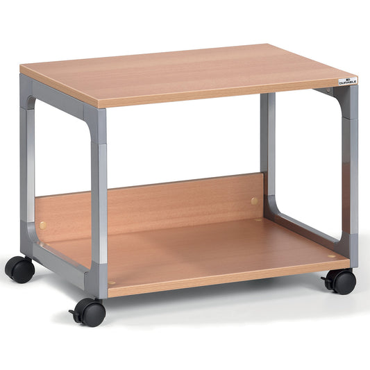 Multifunction / printer trolley, 2 shelves, silver / beech.