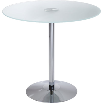 Pedestal table, Ø 800 mm, height 720 mm, satin finish glass top.