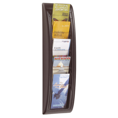 Wall mounted brochure racks, 5 compartments for 1/3 A4, black, pack of 2.