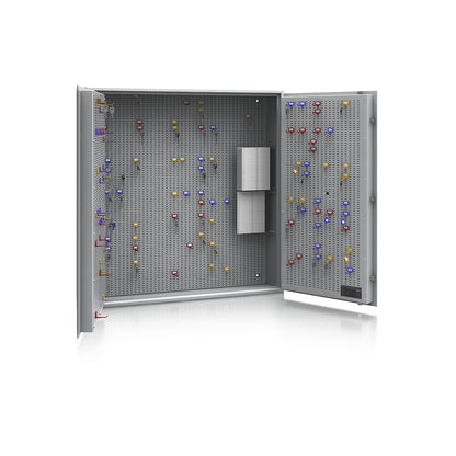 Key safe, security level A and Euro standard S1, light grey, HxWxD 1000 x 1000 x 200 mm, for up to 550 hooks.