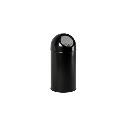 Push rubbish bin, steel, capacity 40 l, black.