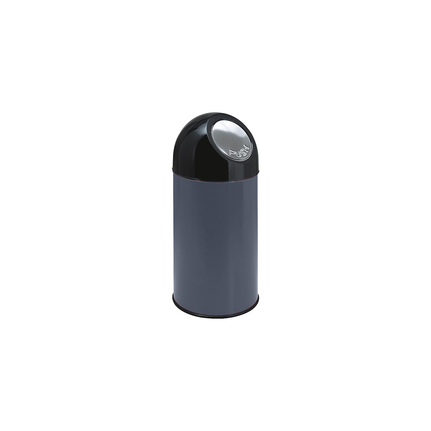Push rubbish bin, steel, capacity 40 l, zinc plated inner container, grey.