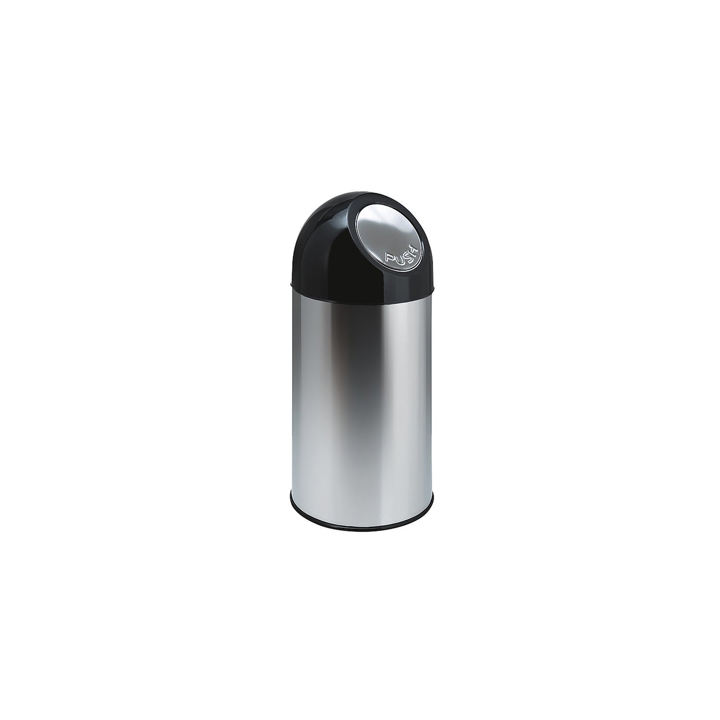 Push rubbish bin, steel, capacity 40 l, zinc plated inner container, stainless steel.
