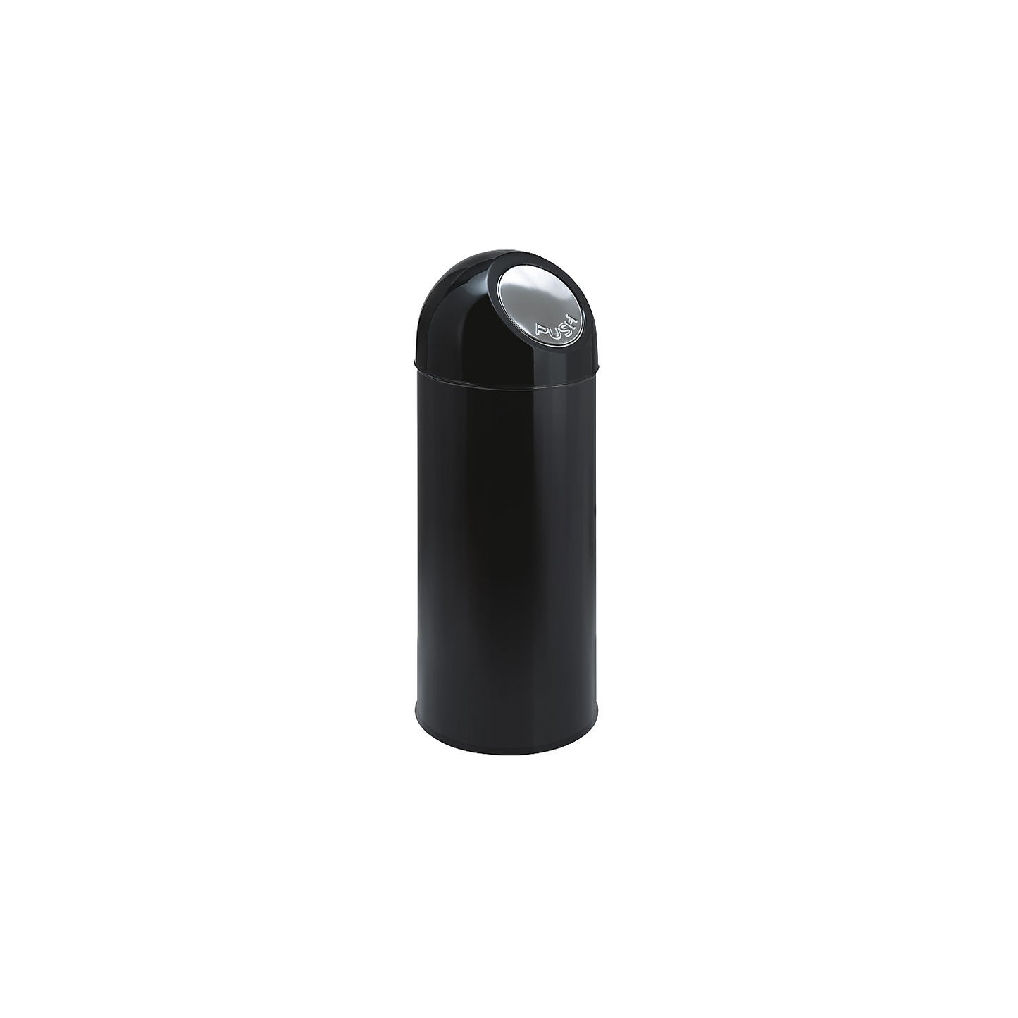 Push rubbish bin, steel, capacity 55 l, black.