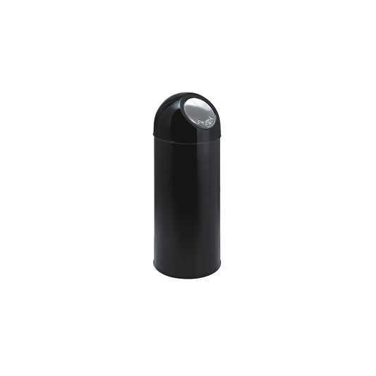 Push rubbish bin, steel, capacity 55 l, black.