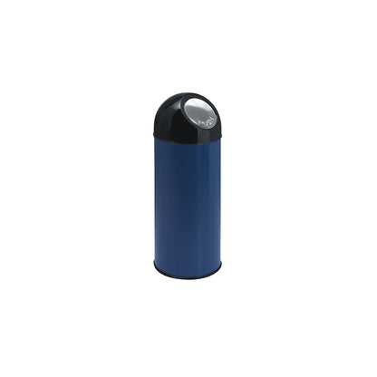 Push rubbish bin, steel, capacity 55 l, blue.