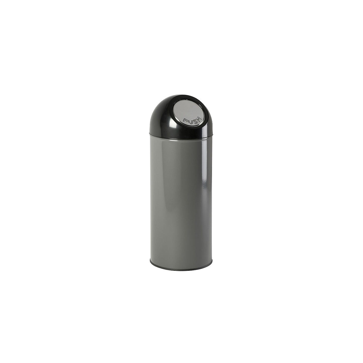 Push rubbish bin, steel, capacity 55 l, zinc plated inner container, grey.