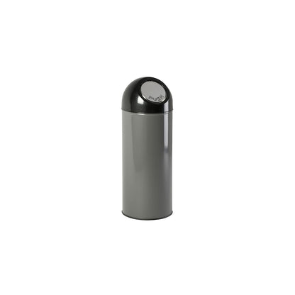 Push rubbish bin, steel, capacity 55 l, zinc plated inner container, grey.