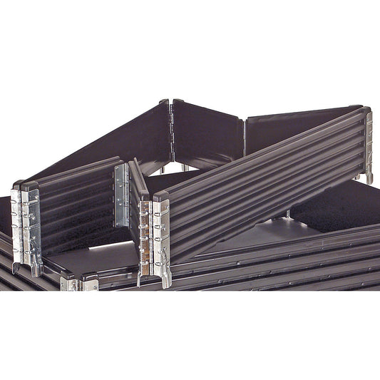 Plastic pallet collar, with 6 hinges, for pallets 1200 x 800 mm, pack of 2.
