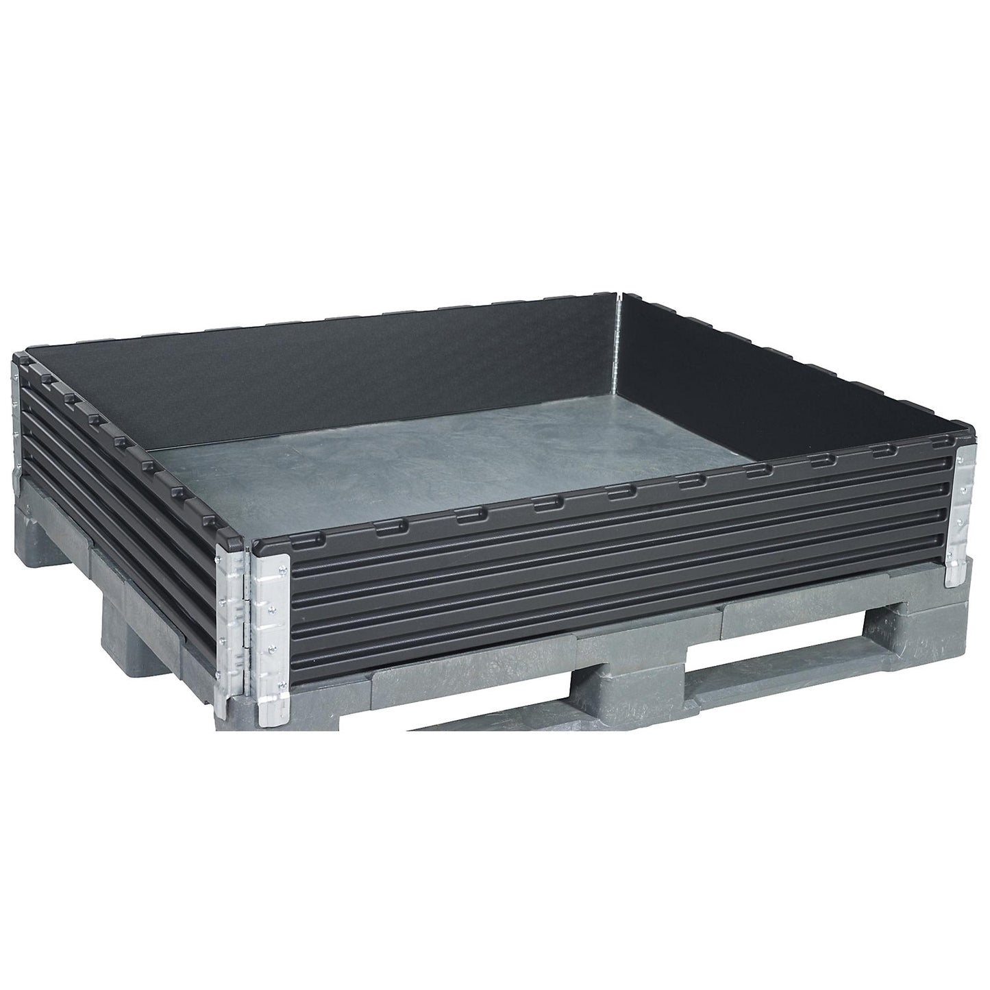 Plastic pallet collar, with 4 hinges, for pallets 1200 x 1000 mm, pack of 2.