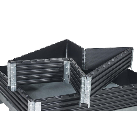 Plastic pallet collar, with 6 hinges, for pallets 1200 x 1000 mm, pack of 2.