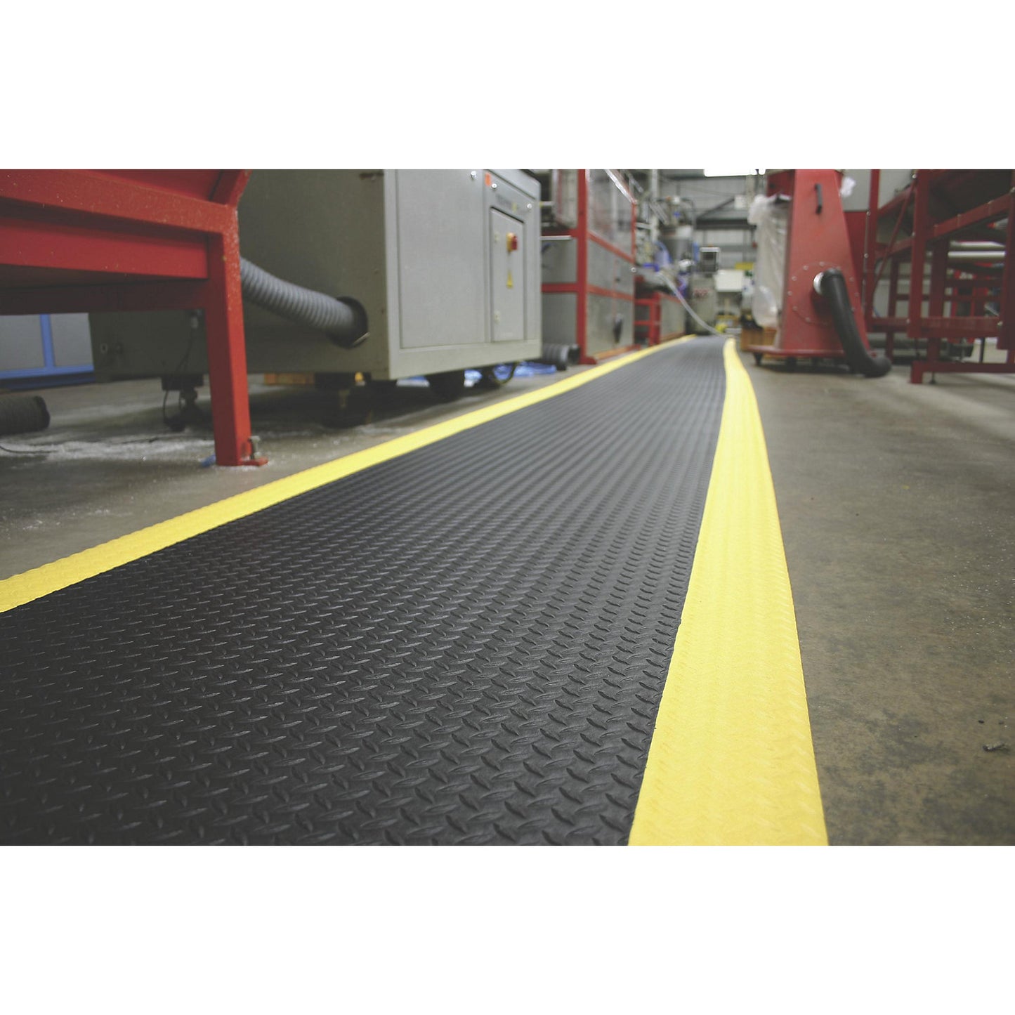 Orthomat® Diamond anti-fatigue matting, width 900 mm, black / yellow, per m.