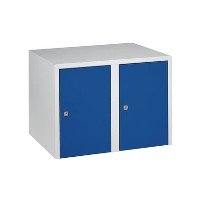 Munich add-on cupboard, 2 compartments, gentian blue, width 600 mm.